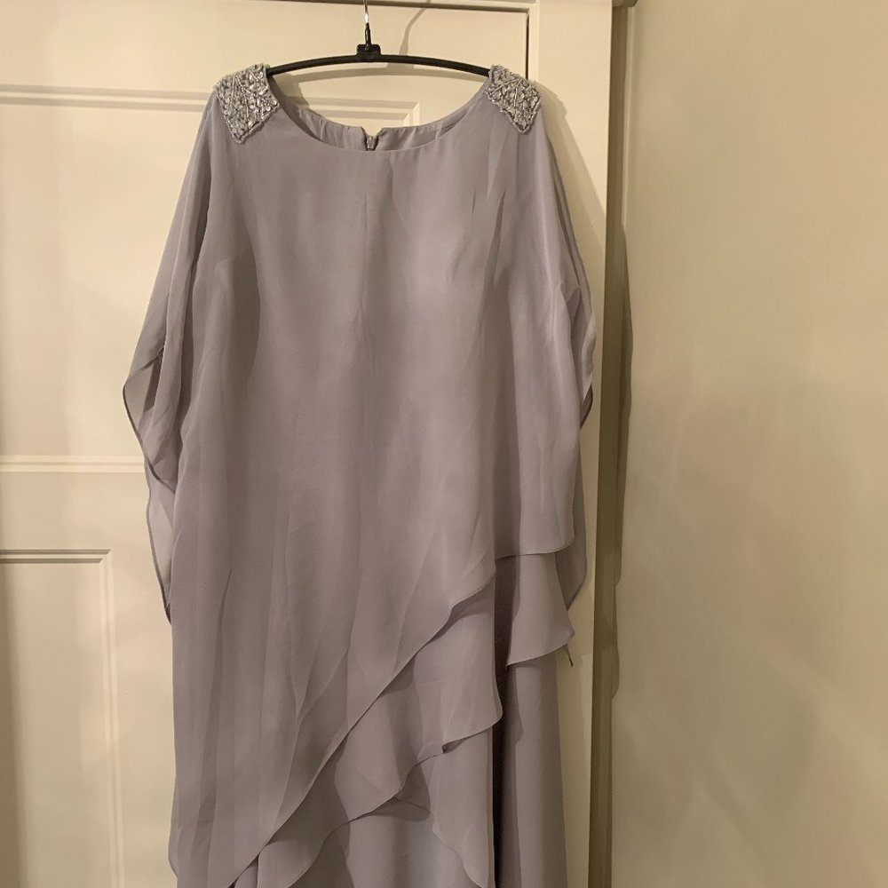 JJ's House Women's Long-Sleeve Chiffon Cocktail Dress, SZ 14